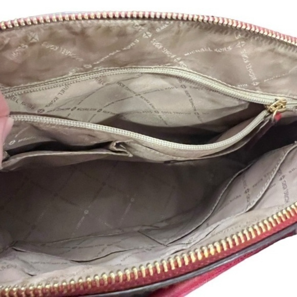 🎉SALE🎉 Michael Kors Dome Emmy Saffiano Leather Bag‎ Red Gold Hardware CLASSIC - Picture 6 of 12